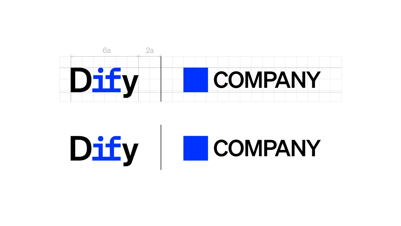 The Dify logo paired with a partner logo, separated by a thin vertical divider