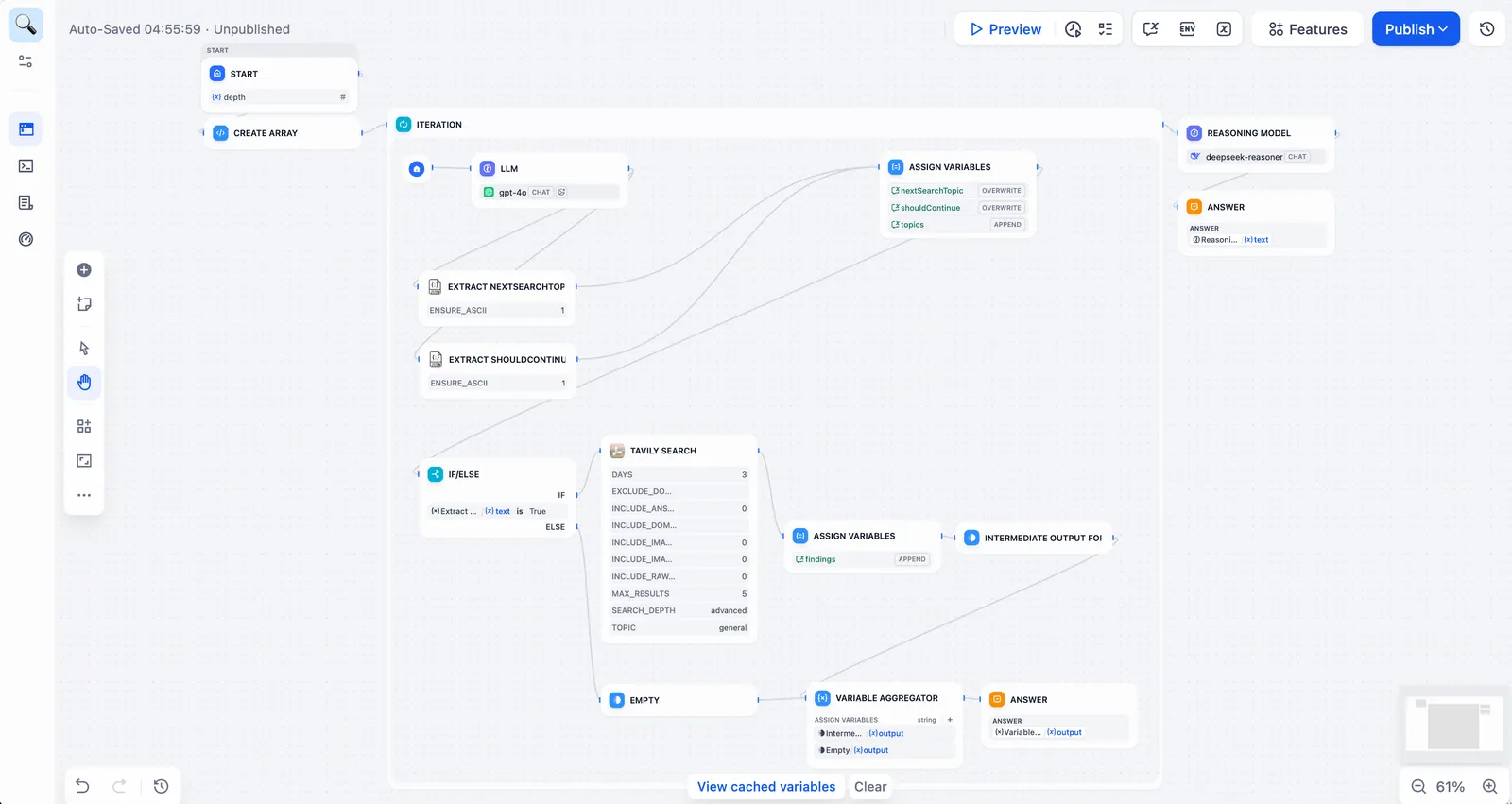 Dify official interface or feature example
